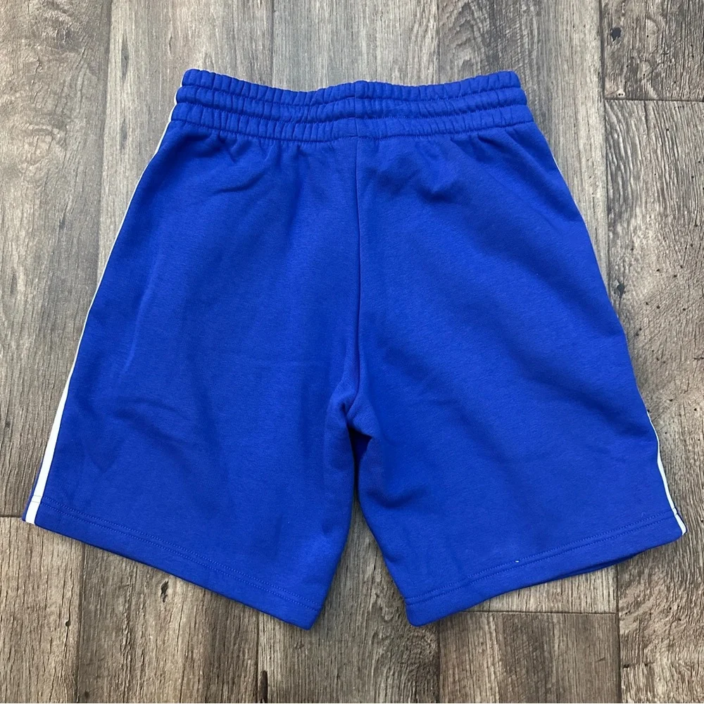 ADIDAS 3-Stripe Flannel Sweat Shorts Men’s Size S Blue White